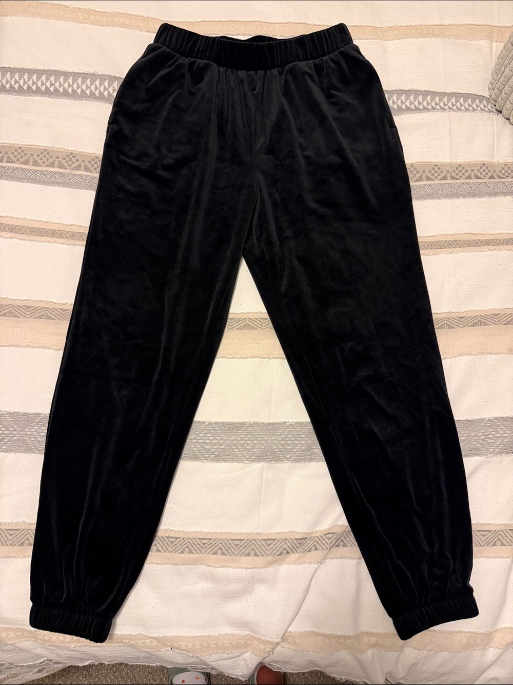 Black Velour Jogger Pants